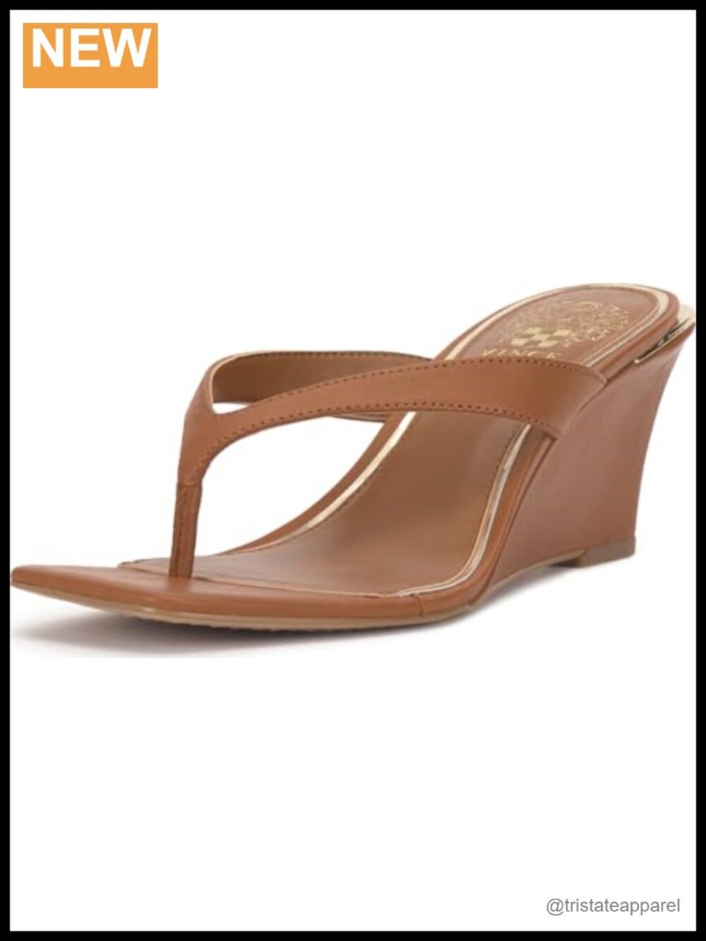 Wedge Thong Sandals Faux Leather Slip On Open Toe Casual 3 inch Heel